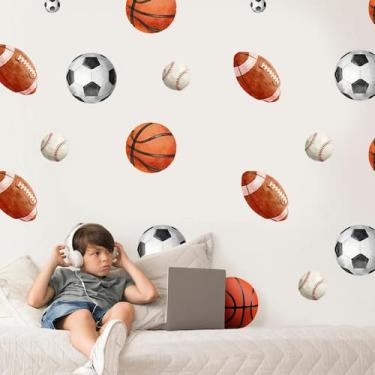Imagem de Decalques de parede innuu Sport Balls Soccer Basketball Football - iin