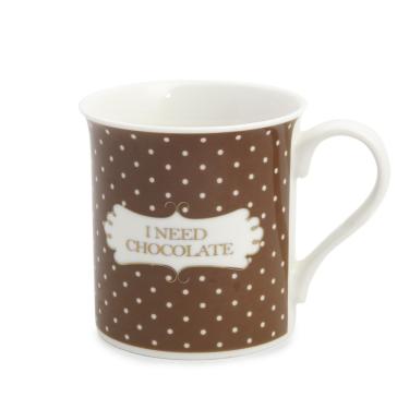 Imagem de Caneca "I Need Chocolate" P/ Bolo Brigadeiro Marrom