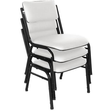 Imagem de Kit com 3 Cadeiras para Auditórios Linha Hotel Smart Branco