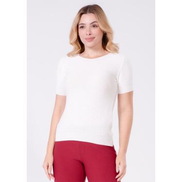 Imagem de Blusa Manga Curta Pau a Pique Modal Básica Off White