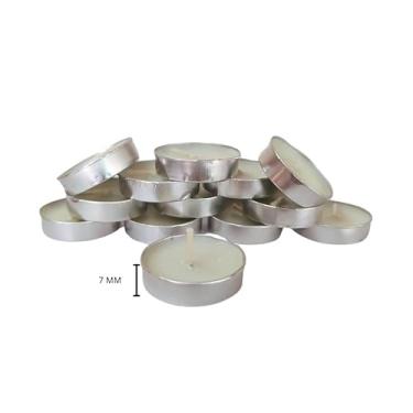 Imagem de Vela Decorativa Romântica Pequena Redonda Base Alumínio 50u