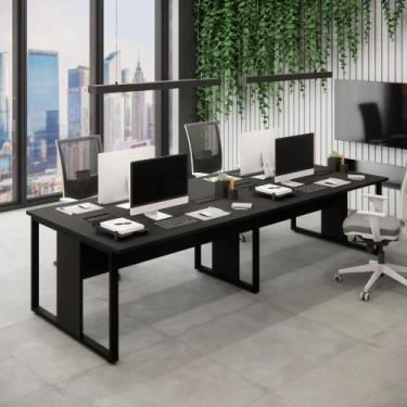 Imagem de Mesa de Escritório Plataforma 3,0m 4 Pessoas Pre Pés Metal - F5 Office