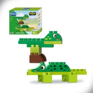 Imagem de Blocos de Montar Jacaré Raptor Jurassic Safari Animal Life 16 Peças Bl