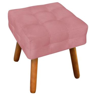 Imagem de Puff Decorativo Pés Palito Karen Suede Rosê - Gran Belo
