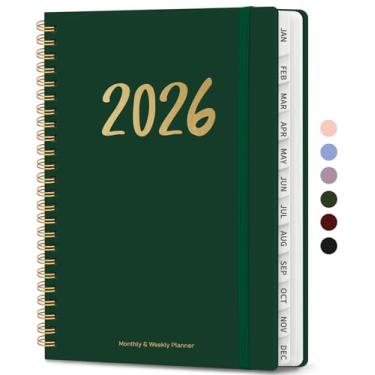Imagem de Agenda 2026 – Agenda semanal e mensal, janeiro de 2026 a dezembro de 2026, encadernado em espiral, agenda 2026, bolso interno, perfeito para escritório, casa, material escolar – A5 (16 cm x 21,6 cm