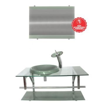 Imagem de Gabinete de Vidro 80cm para Banheiro Letónia - EKASA, Prata