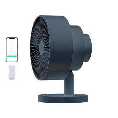Imagem de Windmill Circulador de ar inteligente e ventilador da Amazon com controle remoto e Wi-Fi/aplicativo - 18 dB Whisper-Quiet mais fluxo de ar de três camadas - Cor marinha