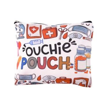 Imagem de Guqqeuc Bolsa engraçada Ouchie Bolsa de armazenamento de medicamentos para mulheres e homens, kit de primeiros socorros, organizador de medicamentos, bolsa de higiene pessoal, presentes médicos para
