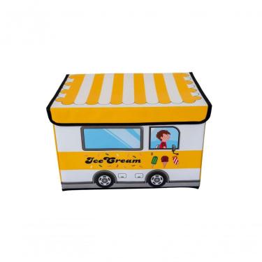 Imagem de Caixa Organizadora Infantil Tampa Brinquedoteca Armazenament Cor:sorveteria Amarela