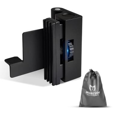 Imagem de MOSECYOU Trava de reforço de porta portátil, design ajustável, trava extra de segurança para casa/hotel, quarto de apartamento sem furadeira, dispositivo de segurança de viagem (preto, 1 pacote)