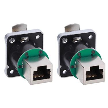 Imagem de Conector de ângulo Reto do Retardador de Incêndio RJ45, Plugue de Aviação Retardante de Chama para Cabos 24-26AWG, 2pcs