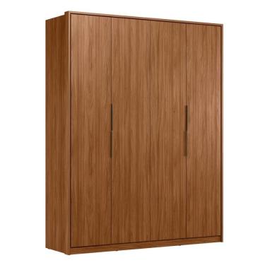 Imagem de Guarda Roupa Casal 4 Portas E 3 Gavetas Attore Nogueira Touch Nogueira Touch