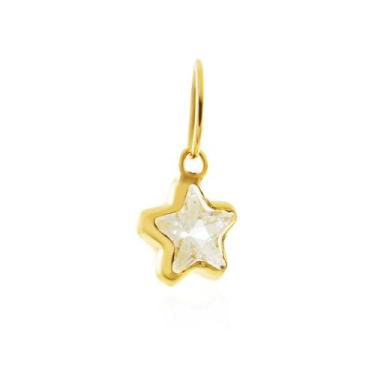 Imagem de Pingente Ouro 18k Estrela 4mm Zircônia 4x4 Ponto de Luz - 750 Net Oz