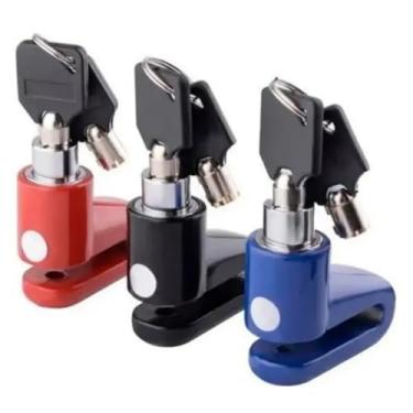 Imagem de Trava Para Disco Freio Moto Bike Bicicleta Antifurto Universal Com Chave