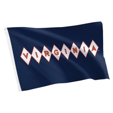 Imagem de Desert Cactus Bandeira da Universidade da Virgínia - Banner UVA Wahoos Cavaliers 9,5 x 1,5 m, tela de tecido durável interno/externo (estilo H1)