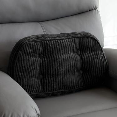 Imagem de HIGOGOGO Almofada de apoio lombar para cadeira reclinável/poltrona/poltrona/cadeira de escritório, almofada de suporte de veludo cotelê tufado para idosos, almofadas reclináveis para descanso das