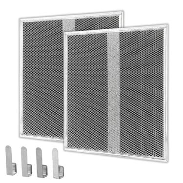 Imagem de Pacote com 2 kits de filtro de carvão HPF30 não canalizados com clipes, compatível com modelos de filtro duplo Broan, filtros de substituição para exaustores de cozinha