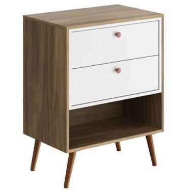 Imagem de Balcão Gabinete Para Banheiro Com Pés 60cm Lionel B06 Branco Nogal - L