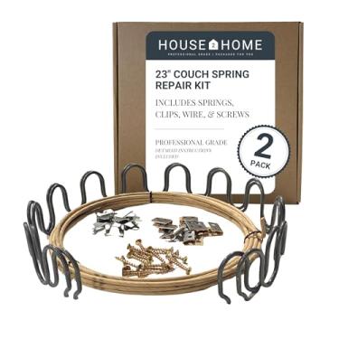 Imagem de House2Home Kit de substituição de mola de tapeçaria de sofá de 58,4 cm - 2 molas, clipes, arame para reparo de cadeira de móveis, inclui instruções