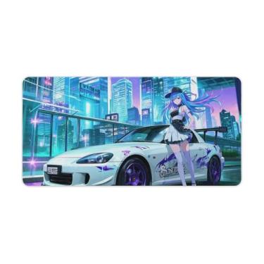 Imagem de HouLaiZhe Anime Girl S2000 JDM Car Cyber Gaming Mouse Pads JDM Car Desk Pads Grandes Mousepads para Teclado Desktop Tapete de Computador 30 x 60 cm