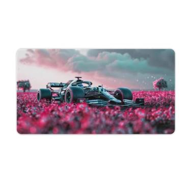 Imagem de HouLaiZhe JDM Tapete de mouse grande para jogos F1 carro de corrida entre flores tapete de mesa base de borracha antiderrapante acessórios de computador laptop suprimentos bloco de escrita para