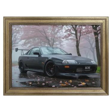 Imagem de HouLaiZhe JDM Tapetes de mesa para carro, árvore de cerejeira, JDM R32, mouse pads para jogos, tapetes de mesa grandes para teclado de mesa, tapete de computador 16 x 12 polegadas (40 x 30 cm)