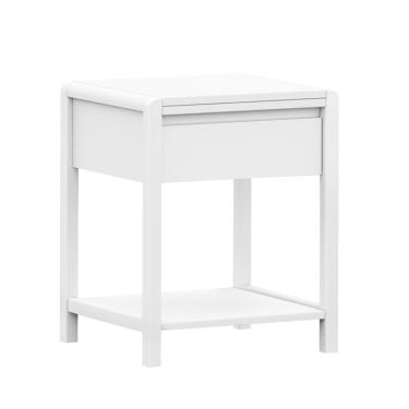 Imagem de Mesa de Cabeceira em Madeira Maciça 1 Gaveta Modena Branco