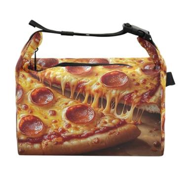 Imagem de STAYTOP Lancheira de pizza deliciosa com fivela, lancheira isolada para meninos e meninas, lancheira térmica para trabalho escolar