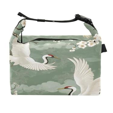 Imagem de STAYTOP Linda lancheira de guindaste coroado vermelho com fivela, lancheira isolada para meninos e meninas, lancheira térmica para trabalho escolar