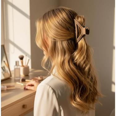 Imagem de Grampos de cabelo de bico de pato de metal feminino estilo grampo de cabelo para salão de beleza grampo de corte simples durável acessório de cabelo (café leve)