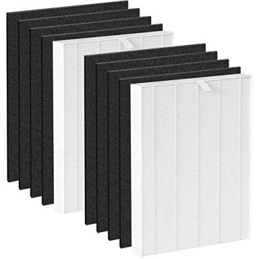 Imagem de D360 True HEPA Filtro de substituição D3 compatível com purificador de ar Winix D360, compare com o número de peça 1712-0101-02, 2 x filtros HEPA verdadeiros e 8 x filtros de carvão ativado