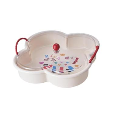 Imagem de Generic Bandeja de servir dividida com 4 compartimentos, recipiente para armazenar alimentos, bandeja para aperitivos e doces, decoração para casa, festas de, Sem Tampa