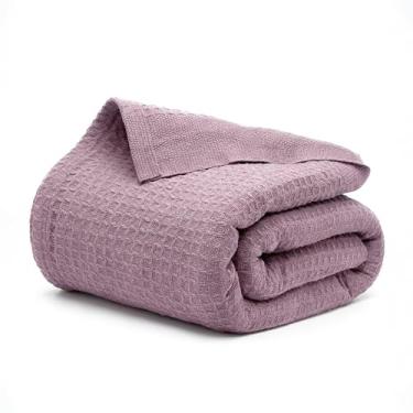 Imagem de Cobertor Salt Earth 100% algodão, King, mantas de waffle de 266 x 236 cm para casa, quartos, sofá ao ar livre e sofá de escritório, cobertores modernos e aconchegantes para decoração de quarto