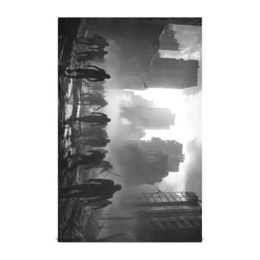 Imagem de Joisal Conjunto de toalhas de cozinha Zombies City altamente absorventes 71 cm x 45 cm com laço para pendurar