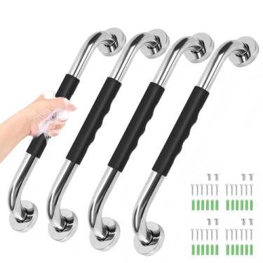 Imagem de 40cm, Barra de Apoio de Chuveiro, Apoio para Banheira E Chuveiro, Barra de Aço Inoxidável para Banheiro, Com Aderência de Borracha Antiderrapante