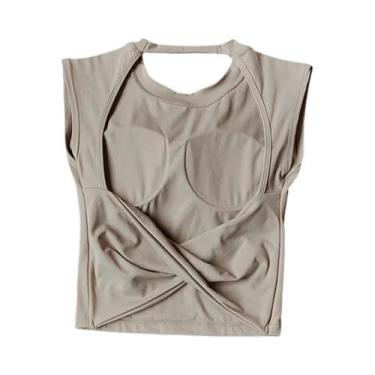 Imagem de Top De Yoga Feminino Sexy Sem Costas De Secagem Rápida Com Almofada De