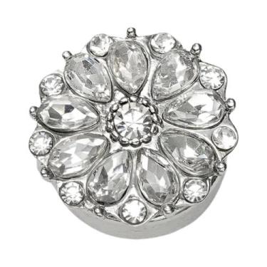 Imagem de Abotoaduras Redondas De Luxo Femininas Com Strass E Pérolas, 2 Peças, 