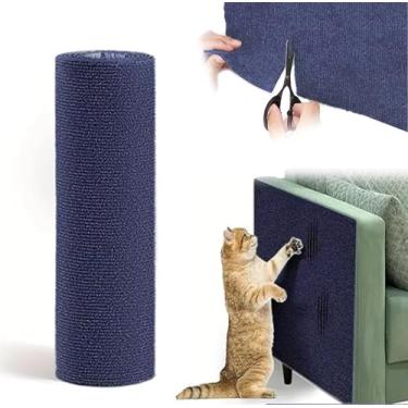 Imagem de Protetor de móveis contra arranhões para gatos, protetor de sofá de garras de gato, protetor de móveis de gatos, tapete de arranhar de parede (azul, 199 x 40 cm)