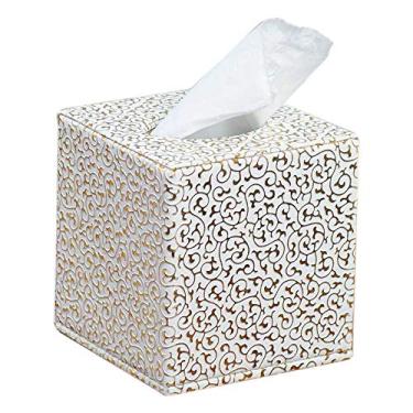Imagem de TRGCJGH Suporte de caixa de lenços de couro PU - escritório doméstico capa de lenços de papel porta-guardanapos organizador de mesa, D