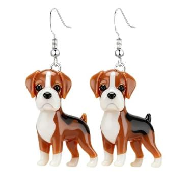 Imagem de OSCCI Adoráveis brincos de acrílico para filhotes de cachorro – Ganchos de liga durável, com tema de animal de estimação fofos, ótimos para roupas casuais e de festa, Acrílico, Sem pedra preciosa