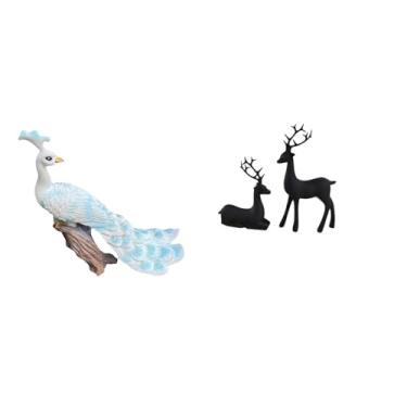 Imagem de Whtkoph Escultura de Uma Rena, Figura Decorativa, Artesanato, Estátua para Casa, Pátio, Resina, Amigo, Presente, Animal de Mesa para Sala de Estar.