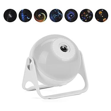 Imagem de Lâmpada Projetora de Galáxia 7 em 1 - Luz Noturna para Bebê Projetor Planetário Estelar com Constelações Planetas Nebulosas Quarto Teto Adulto Festa