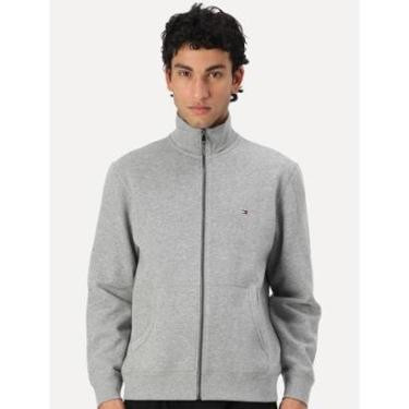Imagem de Moletom Tommy Hilfiger Masculino Essential Terry Zip-Thru Cinza Mescla-Masculino