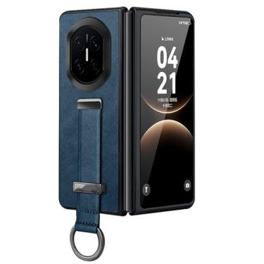 Imagem de LYJSMGZ Capa à prova de choque para Huawei Mate X7, proteção da câmera anel giratório de 360° fivela suporte pulseira ultra-fina capa amigável à pele, azul, Mate X7