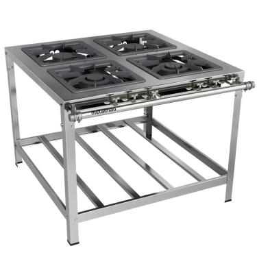 Imagem de Fogao 4 Bocas 40X40 Gas Natural Baixa Pressão Perfil 6,5Cm - Metalmaq