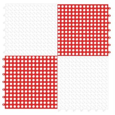 Imagem de Tapete Flexível Emborrachado Superfície Antiderrapante 30x30cm para Box Banheiro Piscina (Laranja)