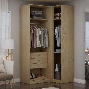Imagem de Conjunto de Closet Modulado de Canto 134x85cm com 3 Gavetas Infinity G