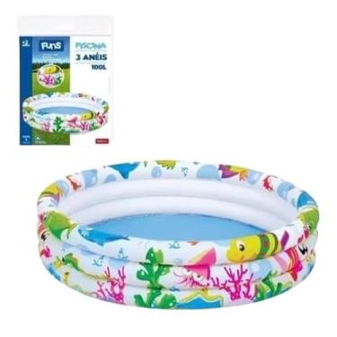 Imagem de Piscina Infantil 100L/180L Redonda Inflável Àgua e Bolinhas Fundo do Mar (180 l)