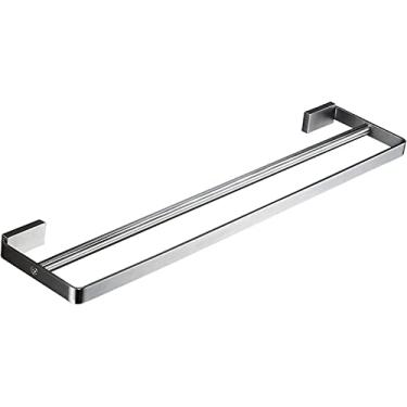 Imagem de 3FLQOOPP Toalheiro Suporte de toalha de banho barra de toalha de 60 cm/23,6 polegadas toalheiro único, haste de toalha redonda de aço inoxidável, barra de toalha montada na parede, acabamento escovado