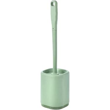 Imagem de Escova de vaso sanitário criativo suporte de escova de vaso sanitário conjunto de escova de vaso sanitário cabo longo sem escova de canto morto kit de banheiro suporte de escova de vaso sanitário (A